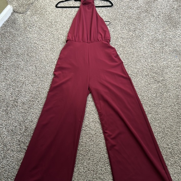 Lulus moments of life wine red healer jumpsuit size small great condition - Picture 4 of 11
